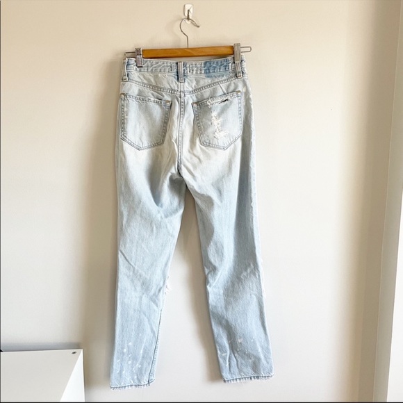 Abercrombie & fitch high rise mom jeans ripped distressed blue - Picture 1 of 5